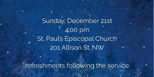 Blue Christmas: a service of hope and healing for all who are struggling this holiday season.