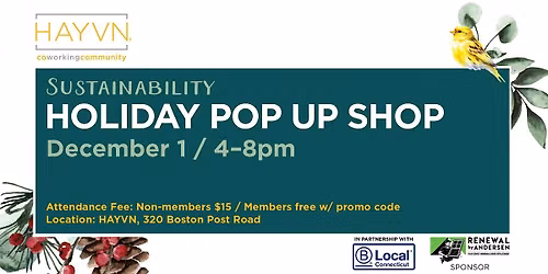 2026 Sustainability Holiday Pop Up Shop: Special Event