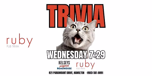 Wednesday Night Trivia at Kelsey's Red Hill in Stoney Creek (Hamilton)