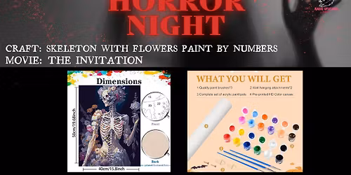 Horror Night: Flower Skeleton Paint By Numbers