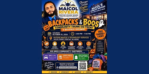 Backpacks & Boos \u2014 Community Trunk-or-Treat & Backpack Giveaway