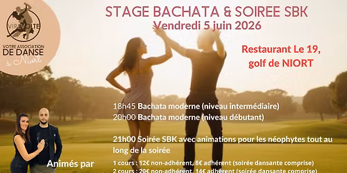 Stage Bachata et soir\u00e9e SBK (Salsa, Bachata, Kizomba)