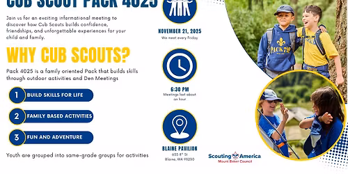 Cub Scout Pack 4025 - Learn About the Fun Coming to Blaine