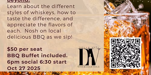 Sauced - Whiskey Appreciation night at Della Viti - Monday 10-27-25