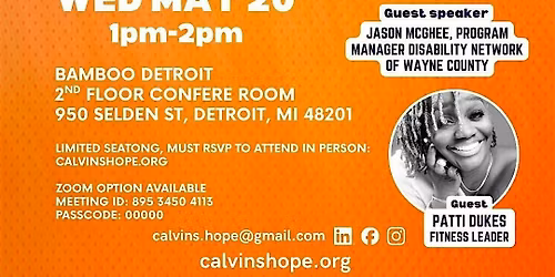 Calvin\u2019s Hope for a Lunch & Learn  on Mental Health Management!