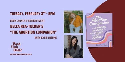 Author Event & Book Launch:  Becca Rea-Tucker's "The Abortion Companion"