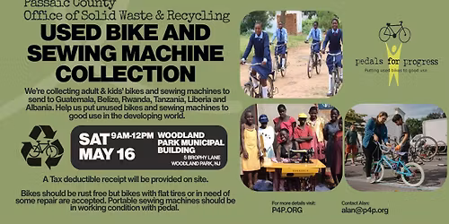 Woodland Park used bike and sewing machine collection drive