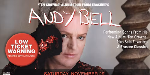 Andy Bell of Erasure: Ten Crowns Tour in San Francisco, CA for 2 Nights