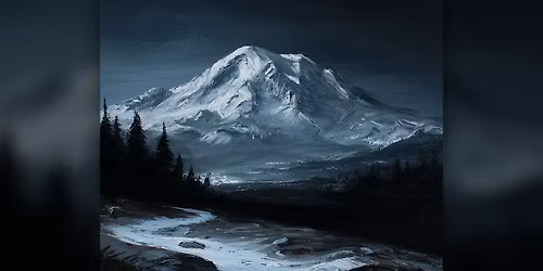 Mount Rainier Midnight Hike - Paint Along (& NA Sip)