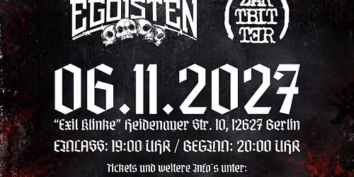 BreakOutRock Pr\u00e4sentiert: Enter Tragedy, Egoisten und Zartbitter