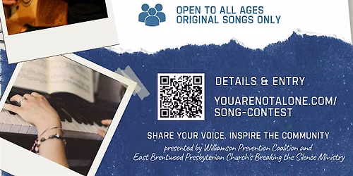 Save the Date! You Are Not Alone Song Contest and Community Event