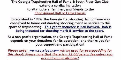 2026 GA HOF Classic Trapshoot