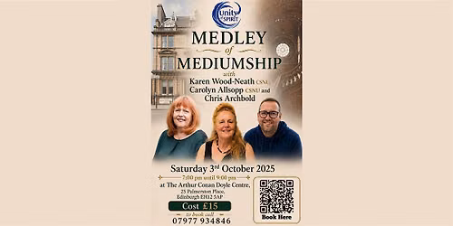 Medley Of Mediumship with Chris Archbold Karen Wood Neath & Carolyn Allsopp