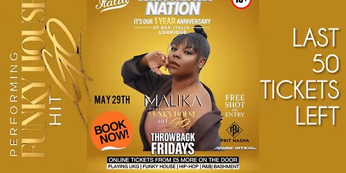 THROWBACK NATION - MALIKA LIVE \u201cGO\u201d