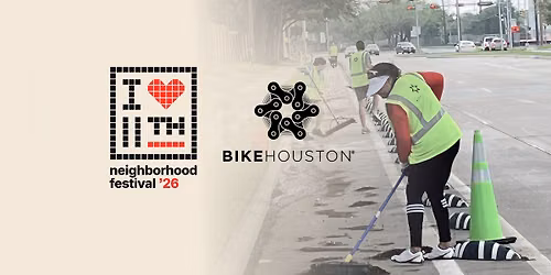 11th Street Bike Lane Cleanup Supported by BikeHouston