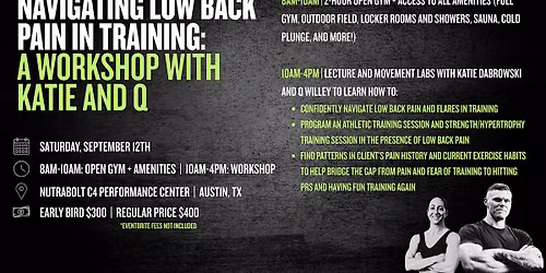 Navigating Low Back Pain in Training with Katie Dabrowski and Q Willey