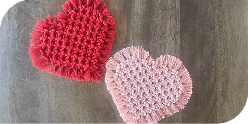 Macram\u00e9 Heart Coasters
