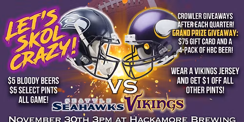 Let\u2019s Skol Crazy! Vikings Watch Party