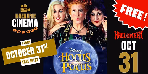 \ud83c\udfac FREE Community Halloween Screening \u2014 Hocus Pocus 31st Oct - 6pm