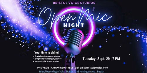 Open Mic Night: Tuesday, Sept. 29 @ 7pm