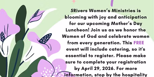 \ud83c\udf38 FREE Mother's Day Luncheon!  Planted in Hope! \ud83c\udf3c 