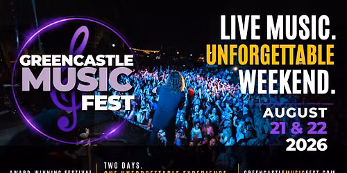 \ud83e\udd18\ud83c\udffcGreencastle Music Fest 2026\ud83e\udd18\ud83c\udffc