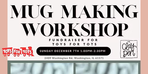 Textured Clay Mug Hand Building Fundraiser for Toys For Tots