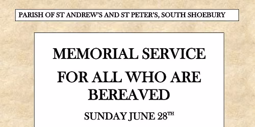 Memorial Service for all who are bereaved