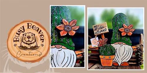 No Pricks Allowed Cactus Gnome Painting