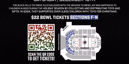 Chuck-A-Puck For The Black Hills Toy Drive Dec 13th RUSH Hockey Game