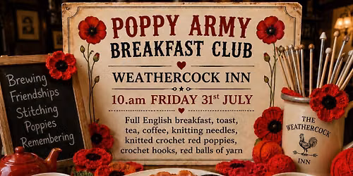 Poppy Army Breakfast Club. Bring Those Needles and Crochet Hooks