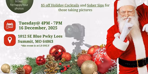 LEES SUMMIT- Family Photos with Santa- Iron Horse Bar & Grill