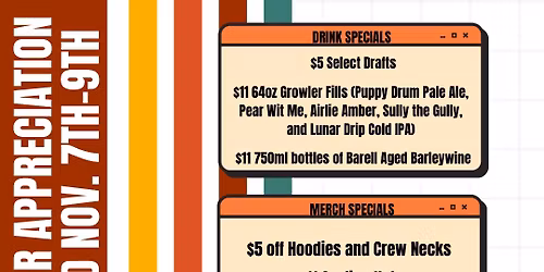 Customer Appreciation Weekend 11\/7-11\/9\/25