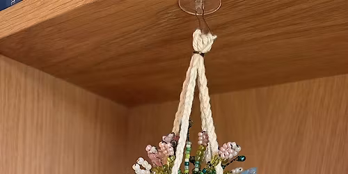 Mini Beaded Hanging Pot Plant