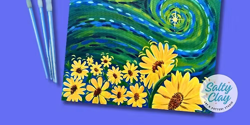 "Starry Night Sunflowers",Friday, November 21st, Adult Paint Night! 