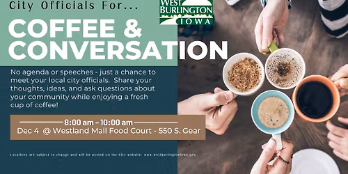 \u2615 Coffee & Conversation with West Burlington City Officials