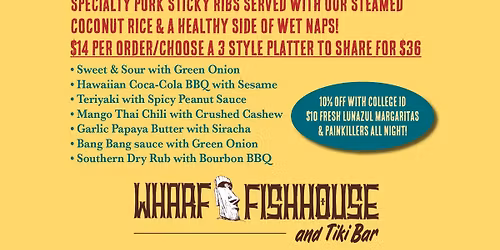 STICKY RIB NIGHT AT THE TIKI BAR!