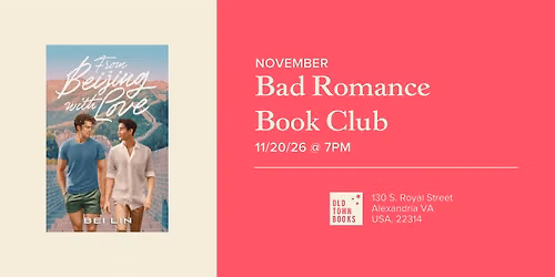 November Bad Romance Book Club: From Beijing, With Love