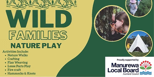 FREE Wild Families Nature Play - Totara Park, Next to Pools  - 18 Oct 2026