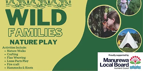 FREE Wild Families Nature Play - Totara Park Next to Pools - 18 Oct 2026