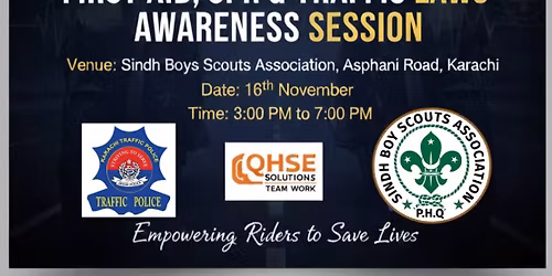 KBC CPR,First Aid & Road safety training session at Sindh Boy Scouts Association Camp Asphani road