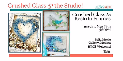 Crushed Glass Art in Resin