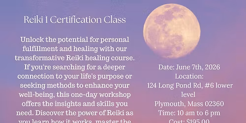 Reiki 1 Certification Class