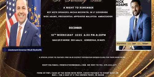 IFRW IN-01 District Director Holiday GALA Feature: LCFRWC, PCRW & IFRW