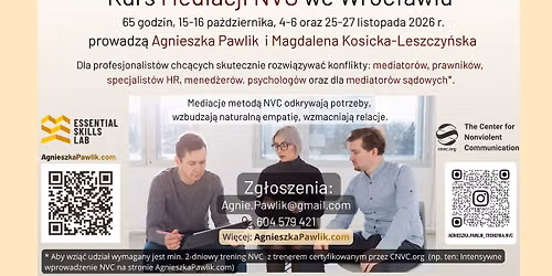 Kurs Mediacji z NVC \u2013 dla specjalist\u00f3w HR, mened\u017cer\u00f3w, psycholog\u00f3w, mediator\u00f3w, mediator\u00f3w s\u0105dowych