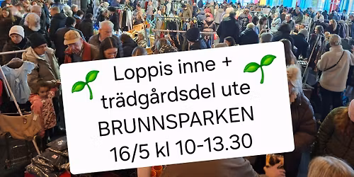 Loppis + utedel med tr\u00e4dg\u00e5rdstema i Brunnsparken \u00d6rebro 16\/5