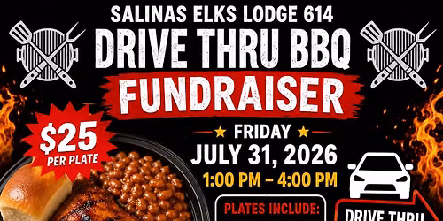 Salinas Elks Lodge 614 1\/2 chicken BBQ FUNDRAISER 