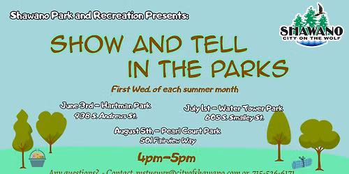 Show and Tell in the Parks! - Pearl Court Park