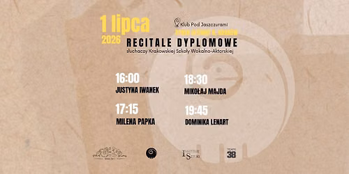 Recitale dyplomowe Absolwent\u00f3w SWA - Klub Pod Jaszczurami - IWANEK | PAPKA | MAJDA | LENART