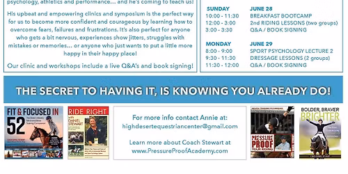 Daniel Stewart Jumping and Dressage Clinics and Sports Psychology Seminars